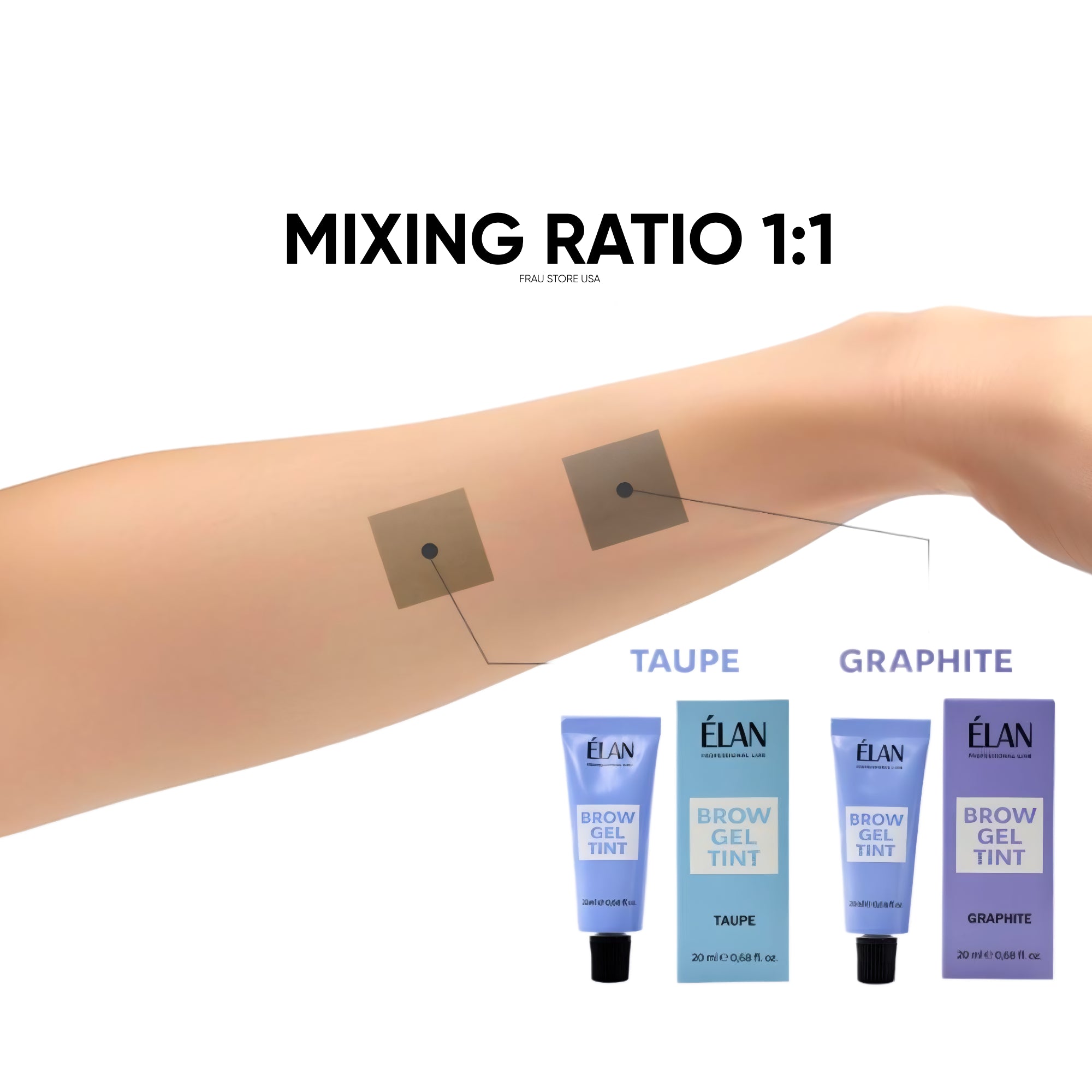 Elan Eyebrow Gel Tint 20ml Color Swatch – long-lasting brow color – buy in the USA at FRAU Store