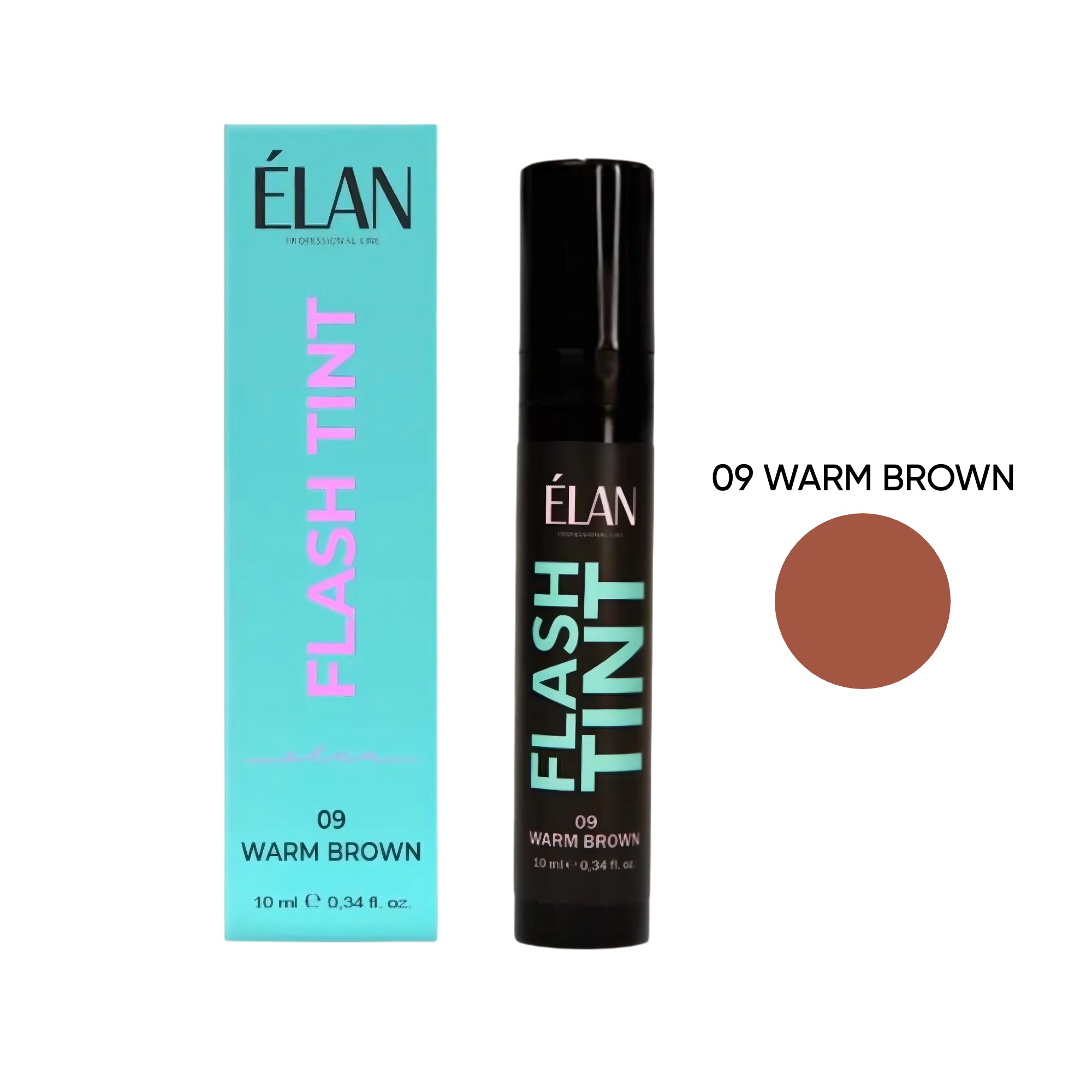 Elan Flash Tint Brow and Lash Tint System 10ml Warm Brown – quick-acting formula for lasting color – buy in the USA at FRAU Store