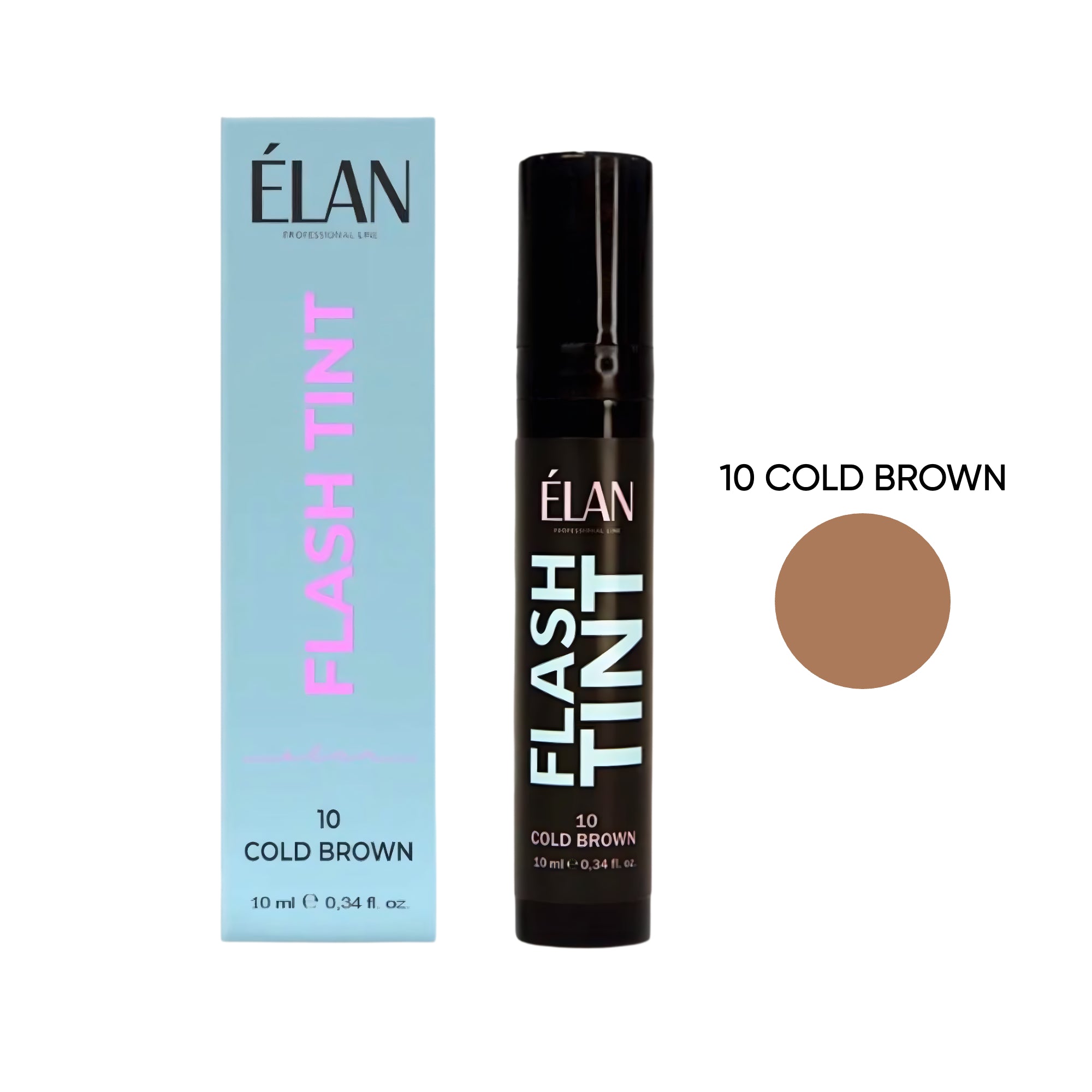 Elan Flash Tint Brow and Lash Tint System 10ml Cold Brown – quick-acting formula for lasting color – buy in the USA at FRAU Store