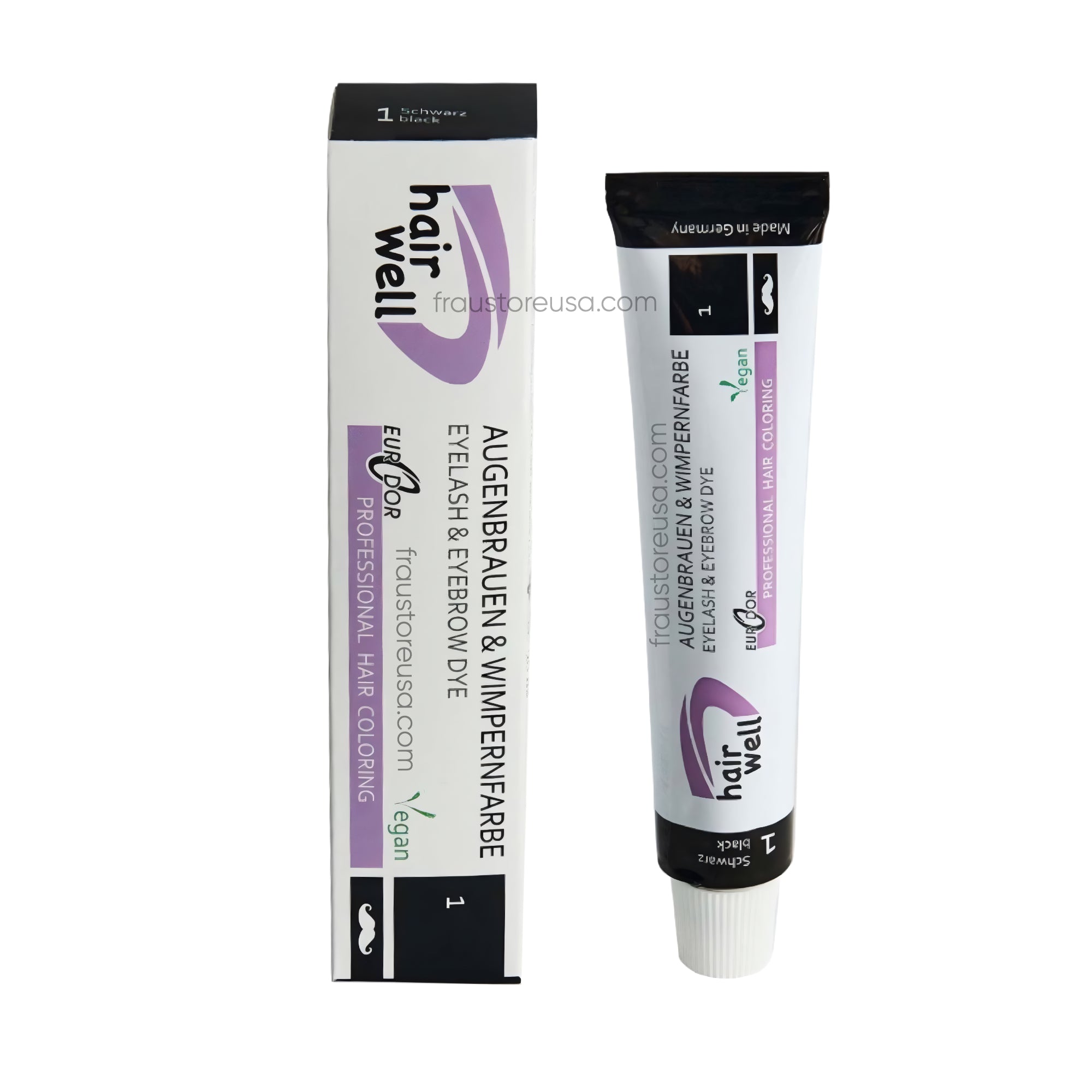 HAIRWELL Brow and Lash Dye Black 20ml – professional-grade tint for bold and defined results – buy in USA at FRAU Store
