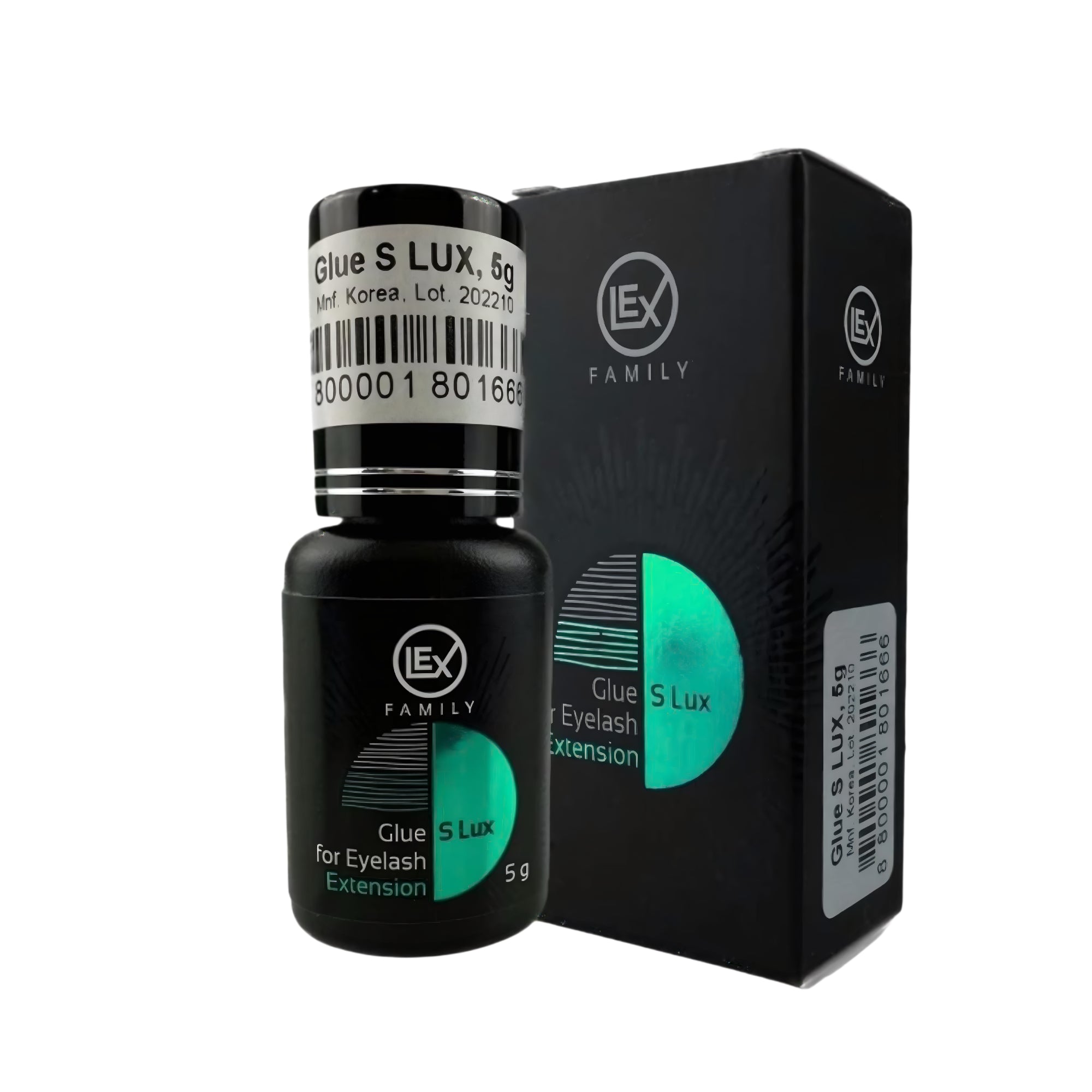 LEX 'S LUX' Eyelash Extensions Glue Black 5g – fast-drying adhesive with 0.5–1 sec set time for precise lash application – buy in USA at FRAU Store