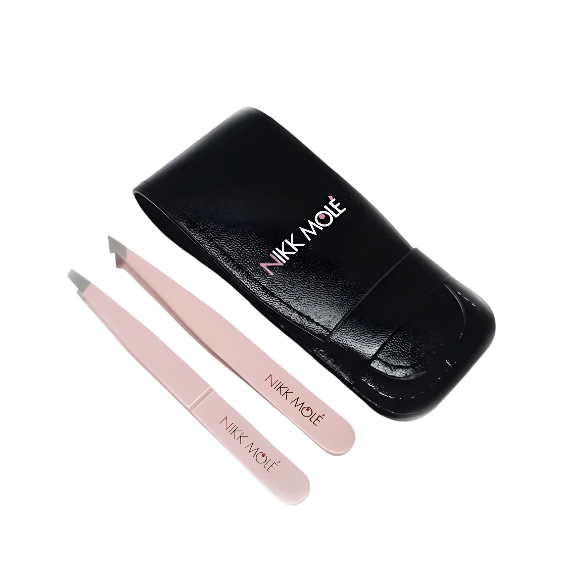 NIKK MOLE Eyebrow Tweezers Set Pink 2pcs – sharp, precision tips for accurate and clean brow shaping – buy in USA at FRAU Store