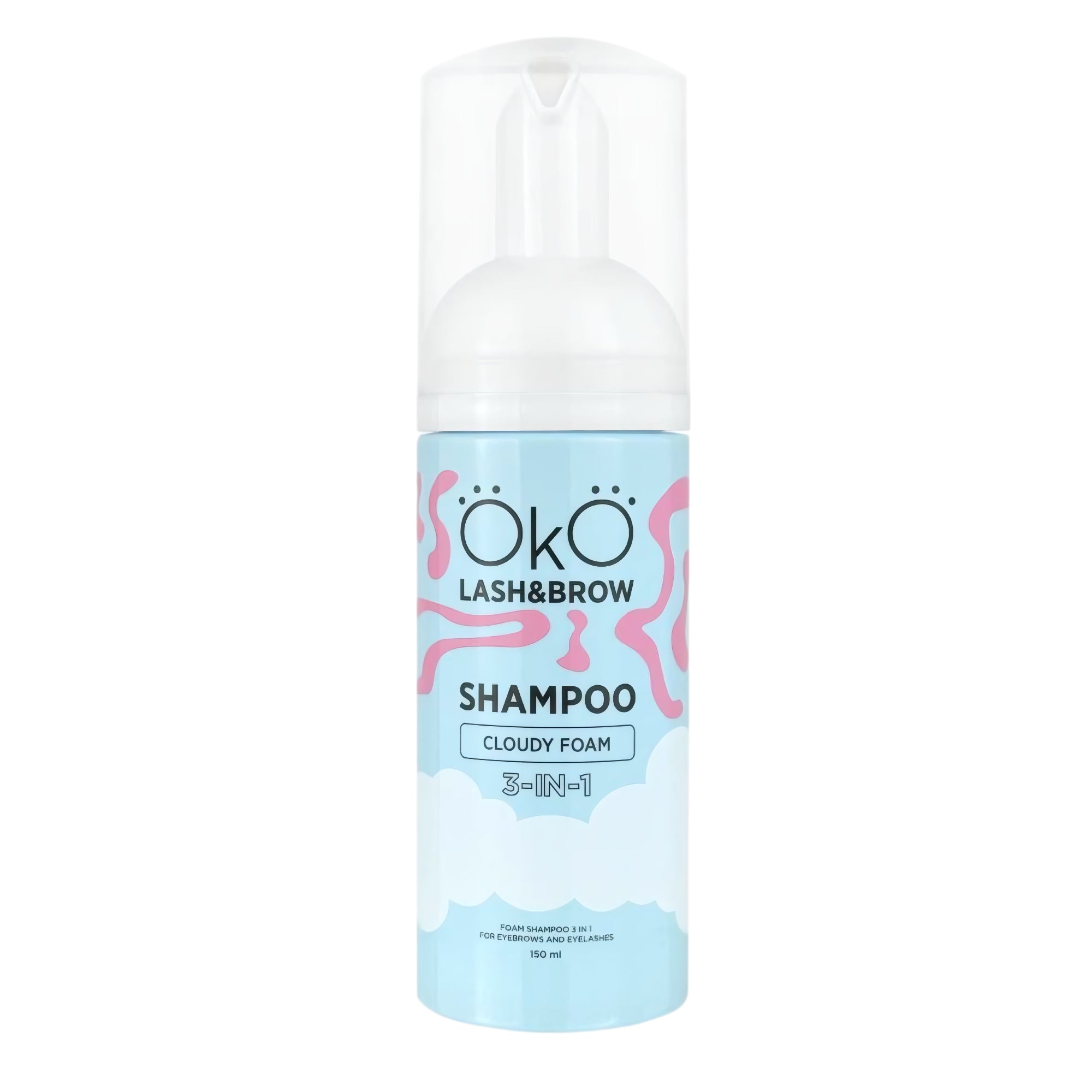 OKO 3-in-1 Shampoo for Eyebrows and Eyelashes 150ml – soft foaming cleanser ideal for tinting and lamination prep – buy in USA at FRAU Store