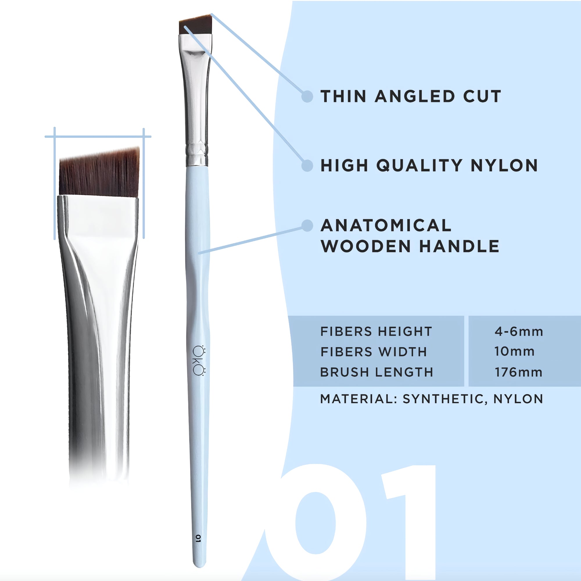 OKO Brush 01 – ergonomic, high-quality brushes for tinting and shaping brows – buy in USA at FRAU Store