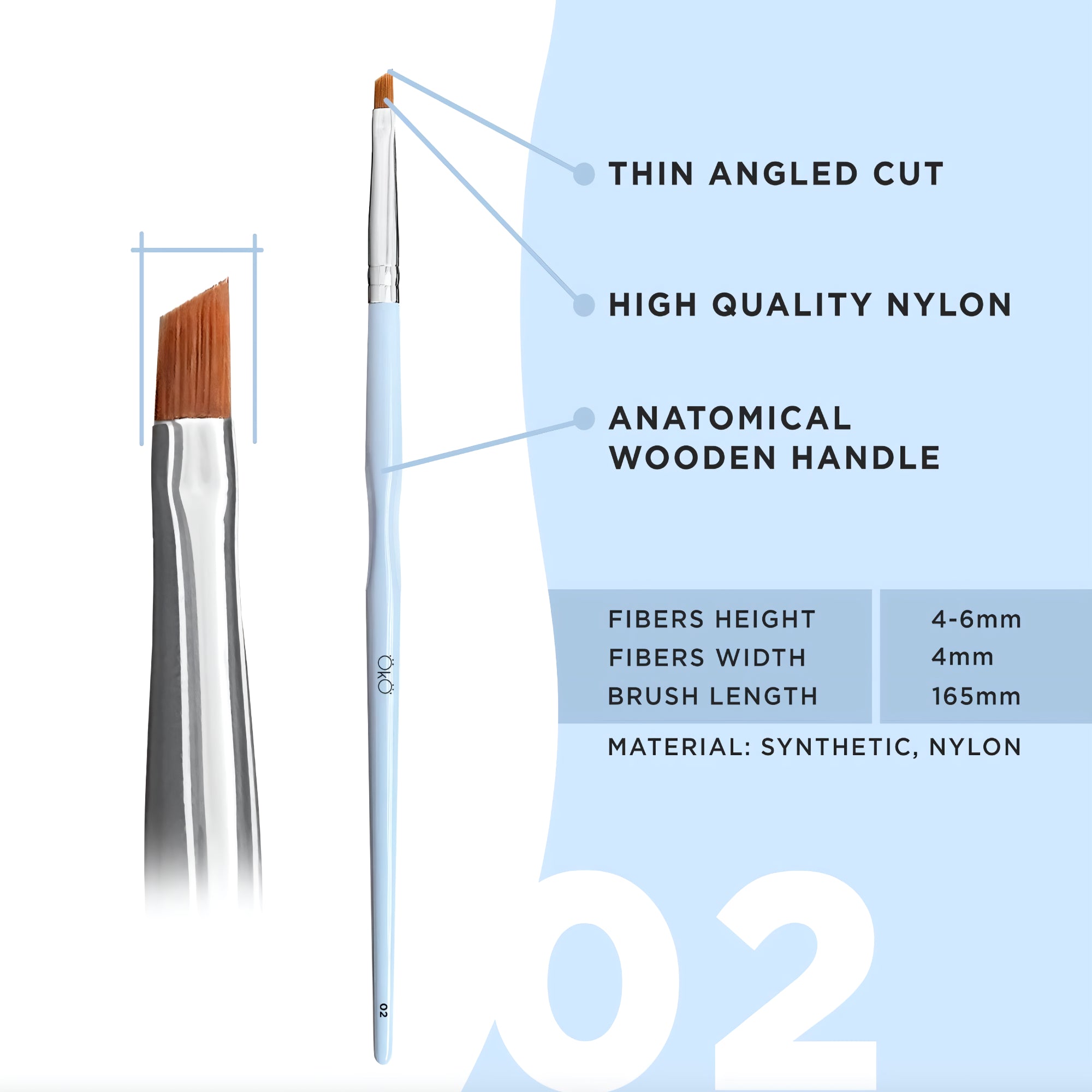 OKO Brow and Lash Brush 02 – ideal for mapping, tinting, and detailing – buy in USA at FRAU Store