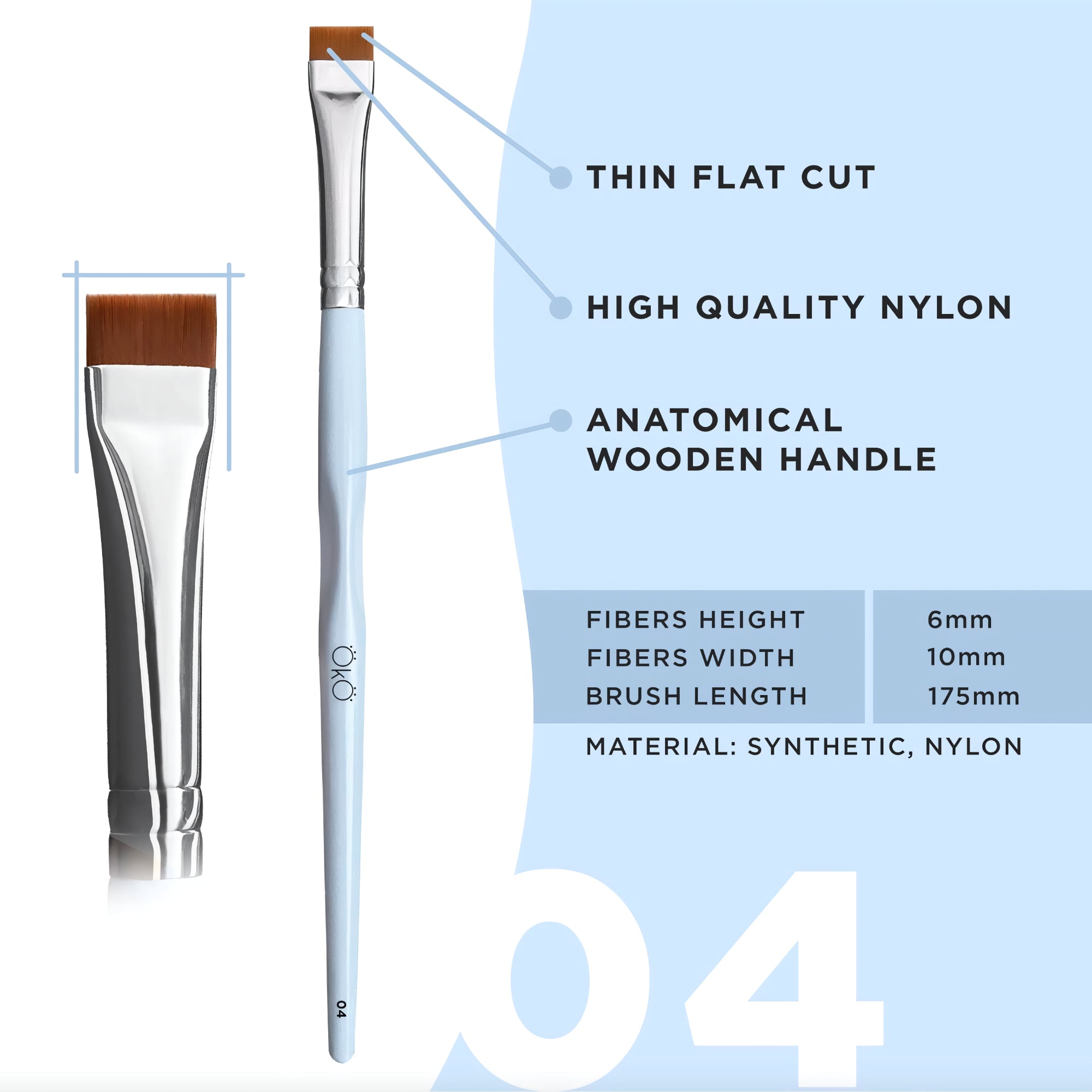 OKO Brow Brush 04 – ideal for mapping, defining, and applying tint with flawless results – buy in USA at FRAU Store