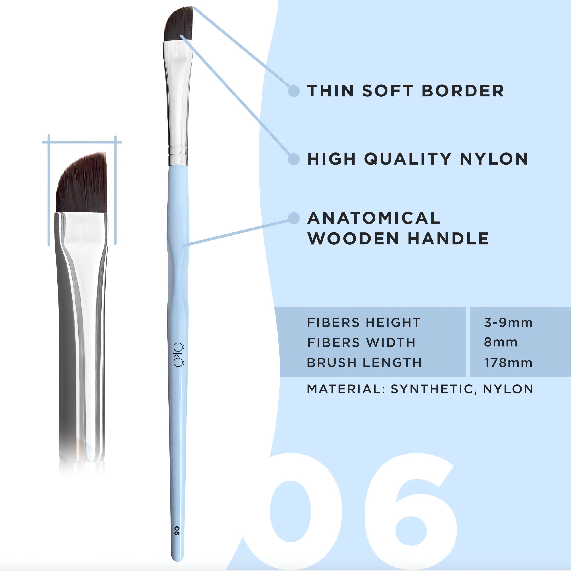 OKO 'Flawless Brushes Flawless Brows' – ergonomic brow brush trio for smooth and controlled application – buy in USA at FRAU Store