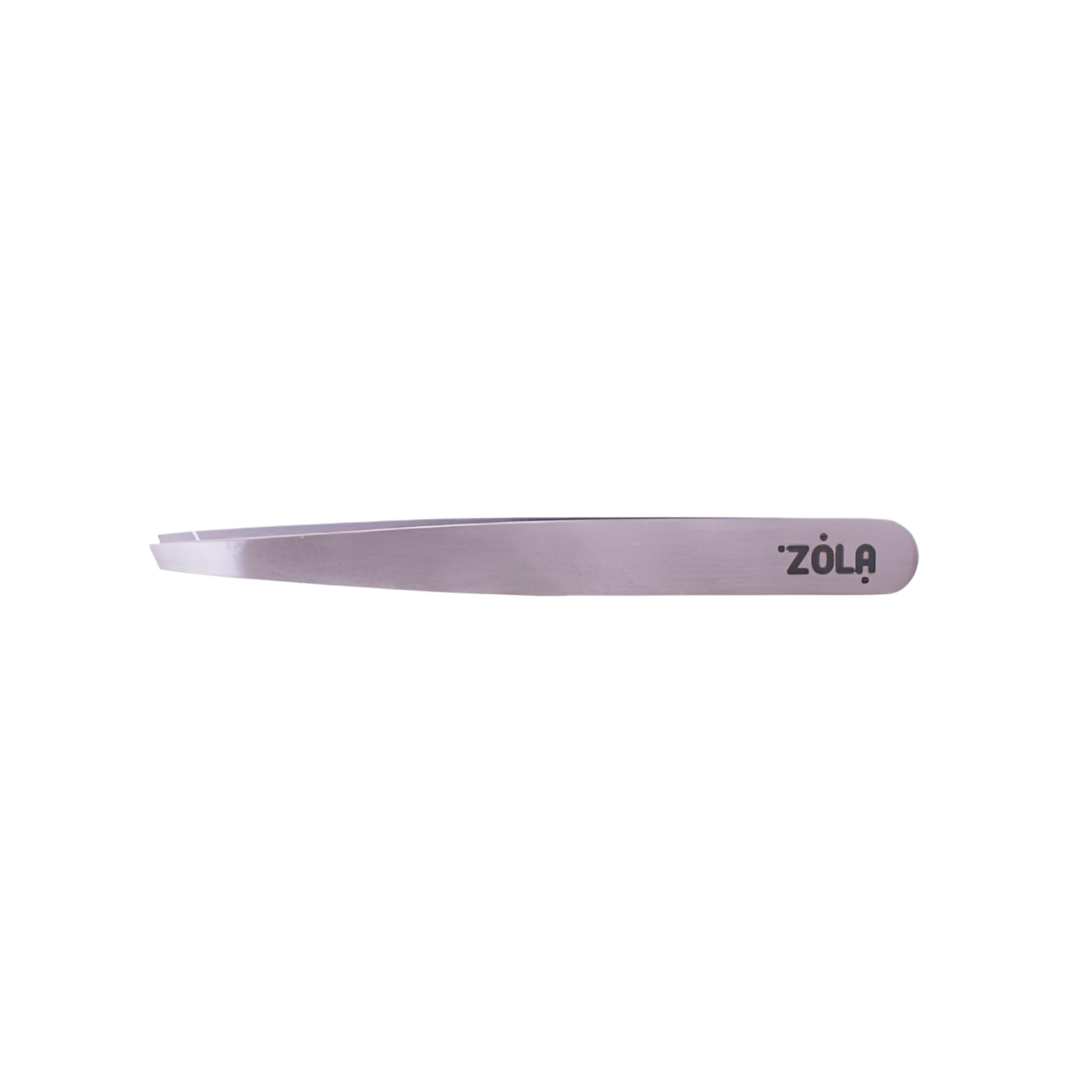 Zola Professional Eyebrow Tweezers Silver – beveled tip for clean, accurate brow grooming – buy in the USA at FRAU Store