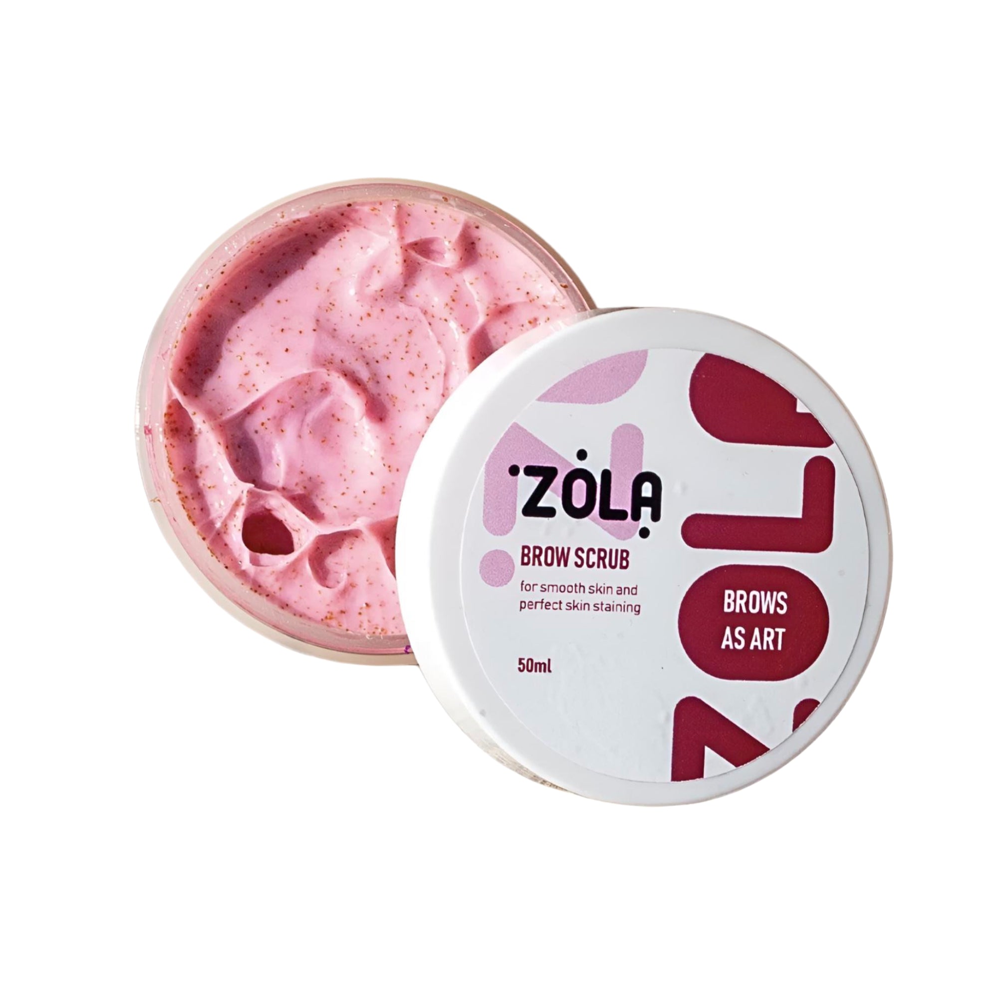 Zola Eyebrow Scrub Mini Edition 50ml – gently exfoliates and preps brows for treatments – buy in USA at FRAU Store