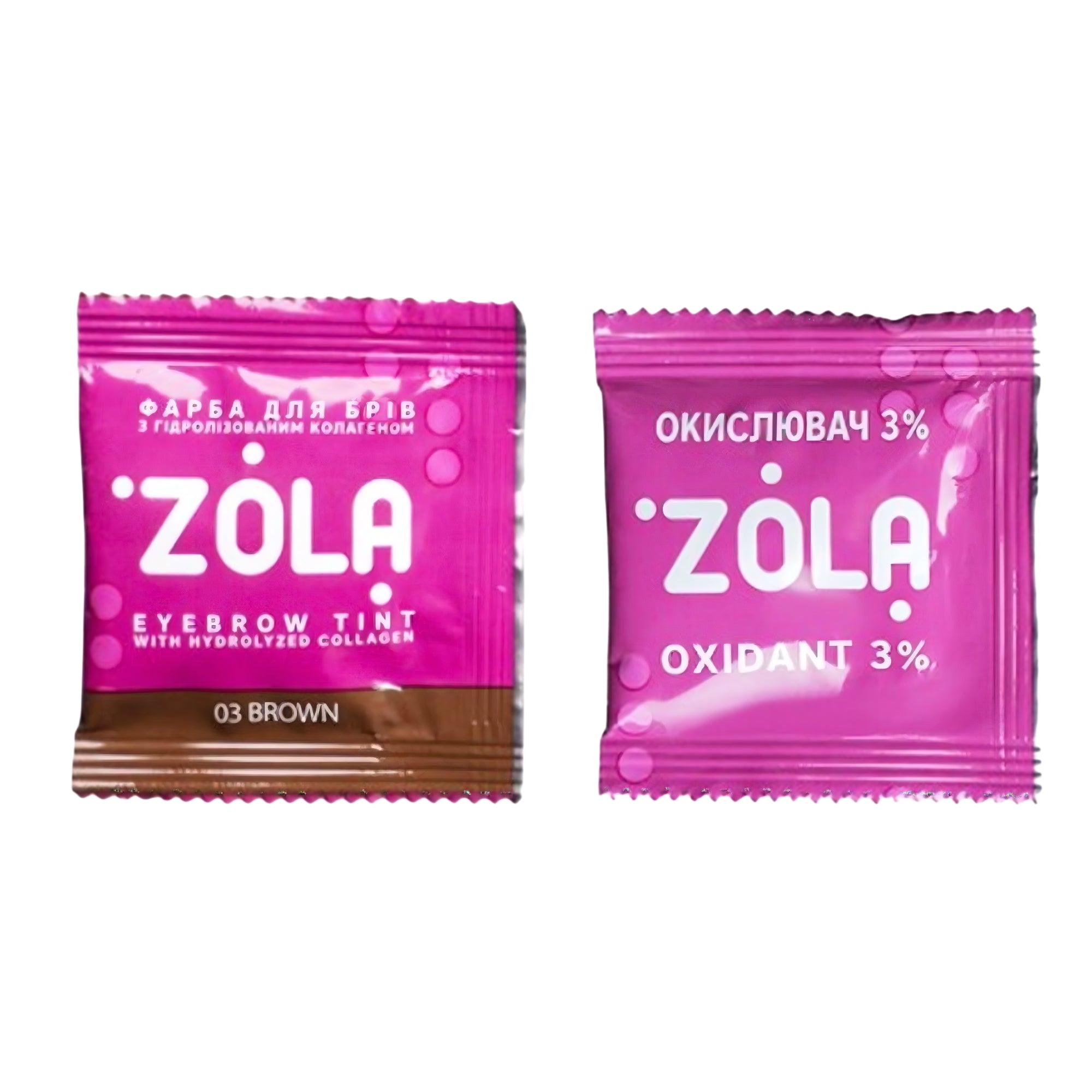 Zola Brow Tint Sachet Set – 5ml tint and 5ml oxidant for single-use brow tinting – buy in the USA at FRAU Store
