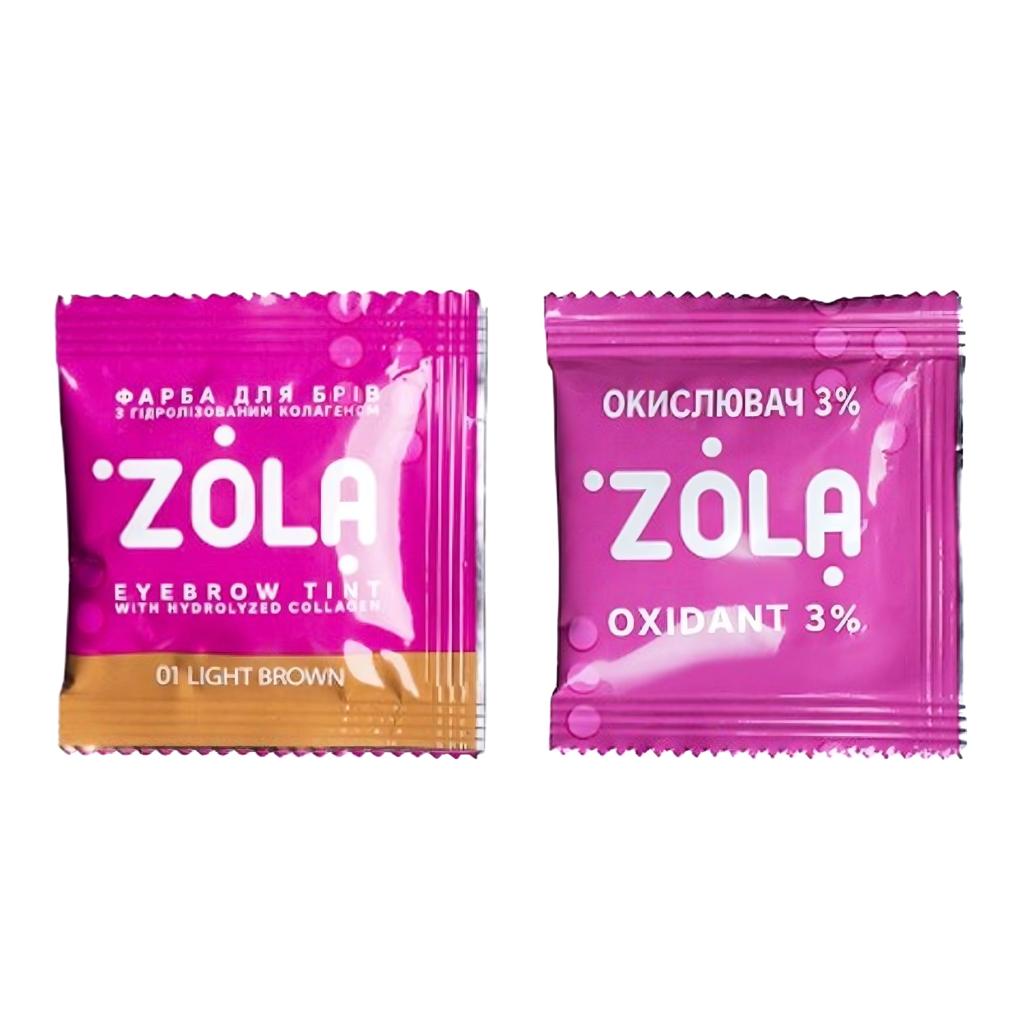Zola Eyebrow Tint with Collagen Set – 5ml tint + 3% oxidant in sachets for precise, easy brow coloring – buy in the USA at FRAU Store