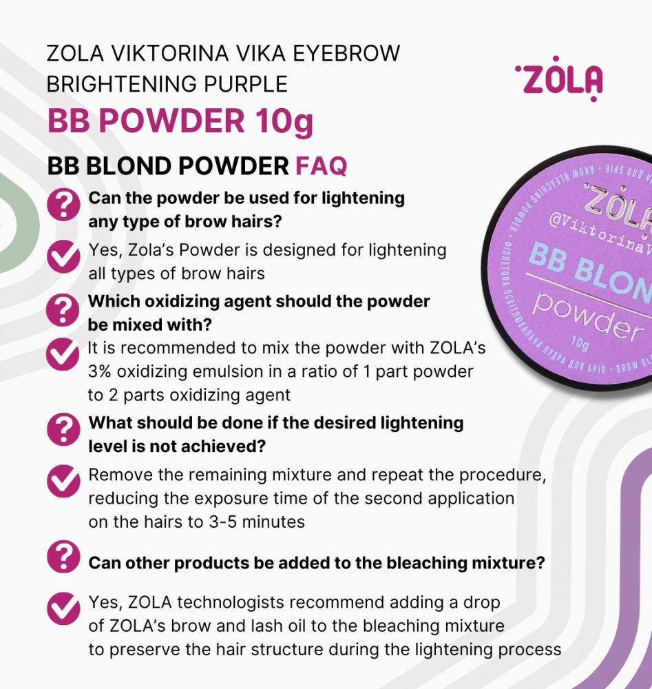 ZOLA  - BB Blond powder for eyebrows , eyebrow bleaching powder 10g