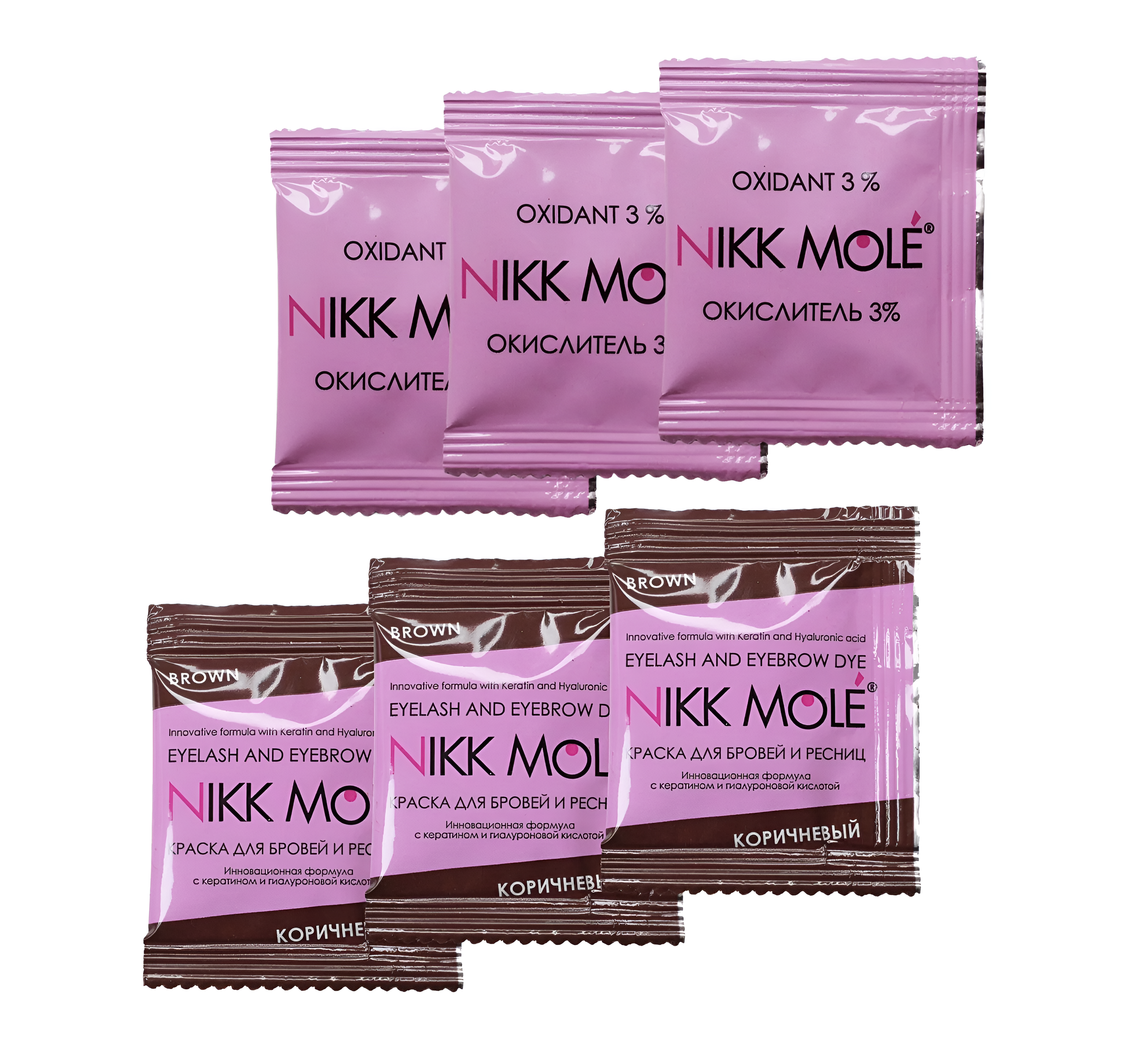 NIKK MOLE  - Eyebrow dye  in sachet 15ml + oxidant , brow tint , brow dye