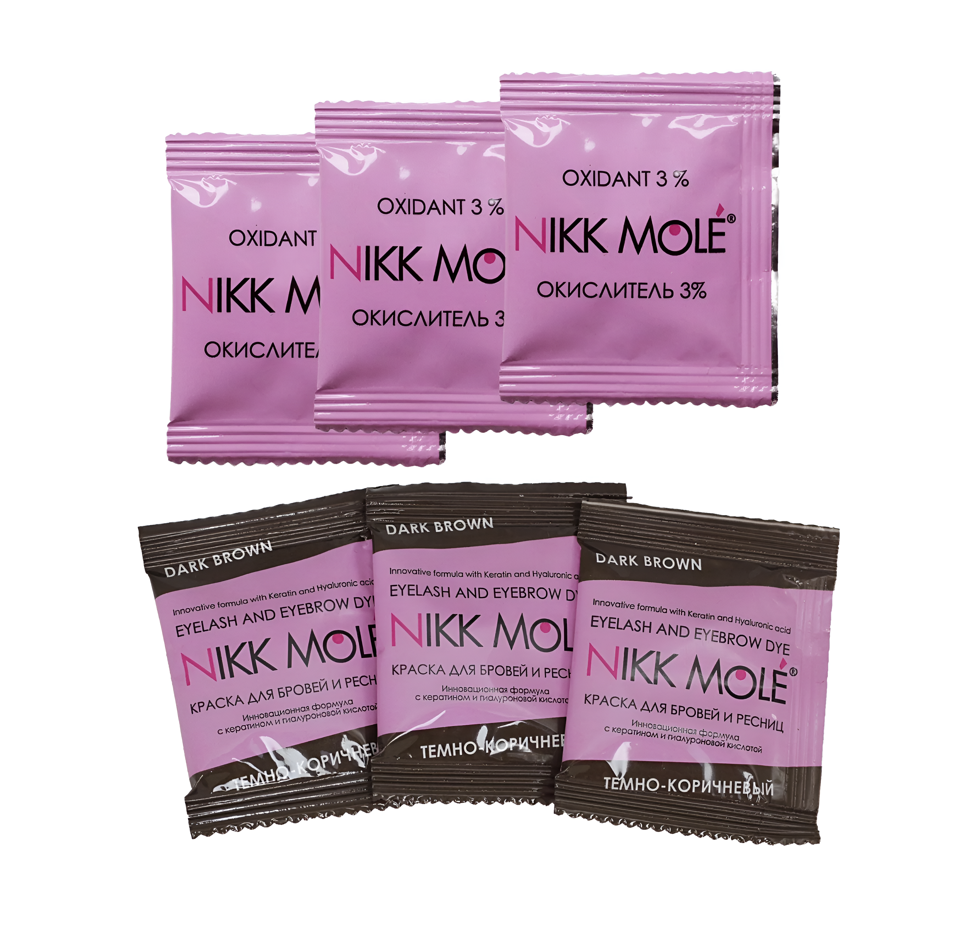 NIKK MOLE  - Eyebrow dye  in sachet 15ml + oxidant , brow tint , brow dye