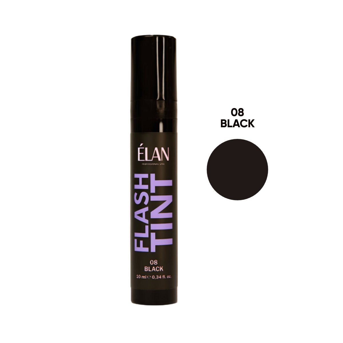 ELAN Eyebrow and eyelash occlusive tinting system «FLASH TINT» 08 BLACK 10ml - FRAU STORE USA