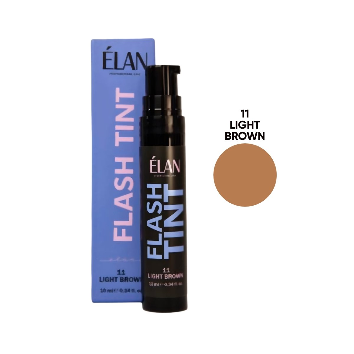 ELAN Eyebrow and eyelash occlusive tinting system «FLASH TINT» 11 LIGHT BROWN 10ml - FRAU STORE USA