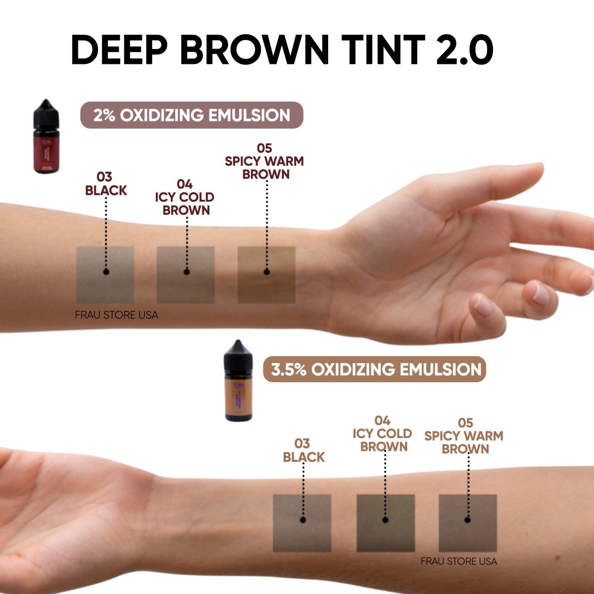 ELAN SMART BROW TINTING SYSTEM "Deep Brow Tint 2.0" 04 ICY COLD BROWN 20ml - FRAU STORE USA