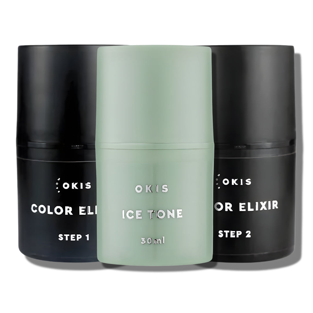 OKIS ligtening and tonization system kit includes 3 pcs 30ml each , system for removal of old sysnthetic color pigment from eyebrows - Buy Frau Store USA