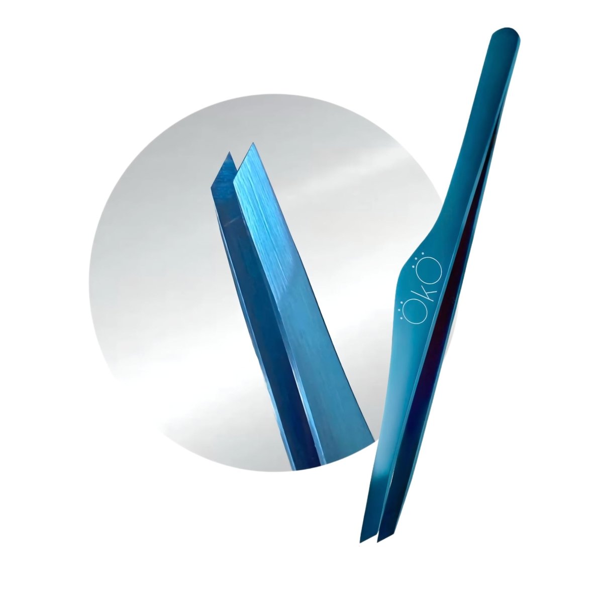 OKO EYEBROW TWEEZERS BEVELED BLUE MAGIC LIMITED EDITION - FRAU STORE USA